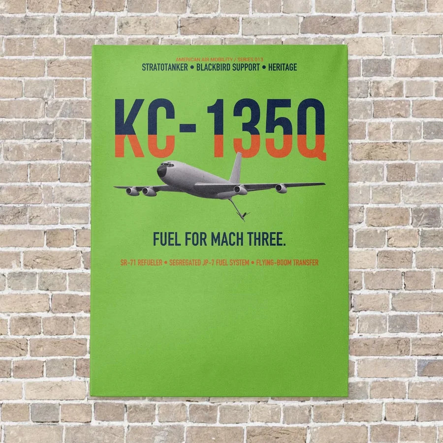 KC-135Q Blackbird Tanker vertical canvas print - no frame - light green background