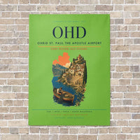 Thumbnail for Ohrid St. Paul the Apostle Airport OHD vertical canvas print - no frame - light green background
