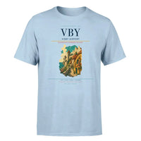 Thumbnail for Visby Airport (VBY) T-Shirt single-side front print in Light Blue | visby-airport-vby-double-side-t-shirt