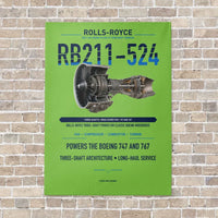 Thumbnail for RB211-524 vertical canvas print - no frame - light green background