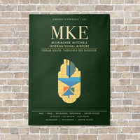 Thumbnail for Milwaukee Mitchell International Airport MKE - Canvas Framed - Dark Green