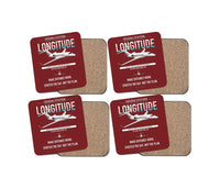 Thumbnail for Cessna Citation Longitude design on dark red 4 pieces set coaster