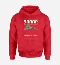 Thumbnail for Dassault Mirage 2000C RDI design on red double-side hoodie, single-side print