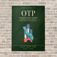 Thumbnail for Bucharest Henri Coanda International Airport OTP - Canvas Framed - Dark Green