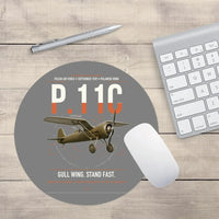 Thumbnail for PZL P.11c design on gray round mouse pad