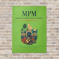 Thumbnail for Maputo International Airport MPM vertical canvas print - no frame - light green background
