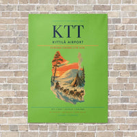 Thumbnail for Kittilä Airport KTT vertical canvas print - no frame - light green background