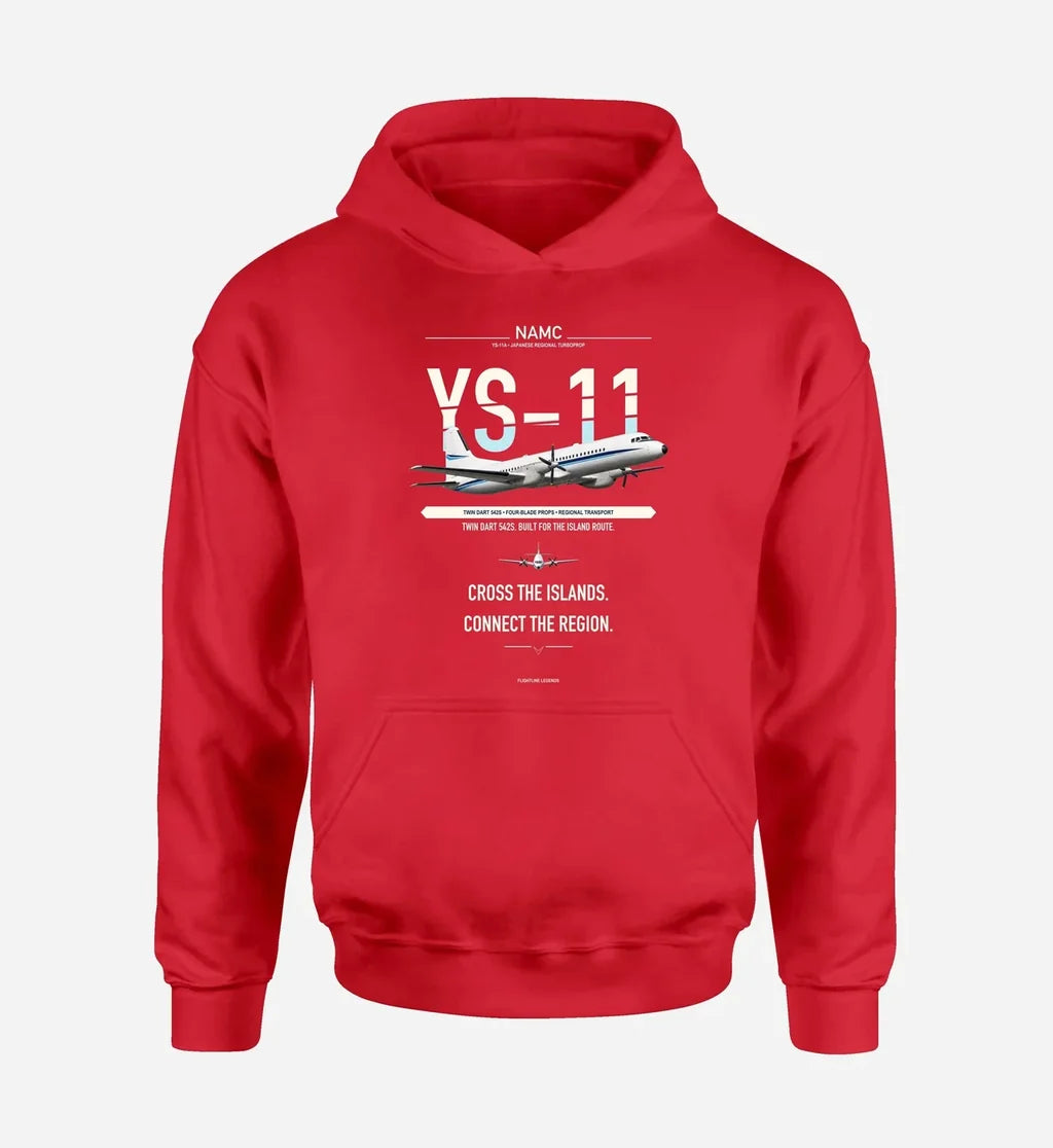NAMC YS-11A design on red hoodie single side