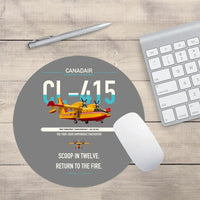 Thumbnail for Canadair CL-415 design on gray round mouse pad