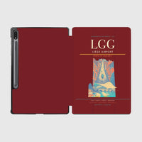 Thumbnail for Liège Airport (LGG) design on dark red samsung tablet tablet case