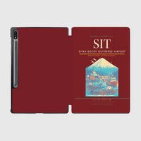 Thumbnail for Sitka Rocky Gutierrez Airport (SIT) design on dark red samsung tablet tablet case