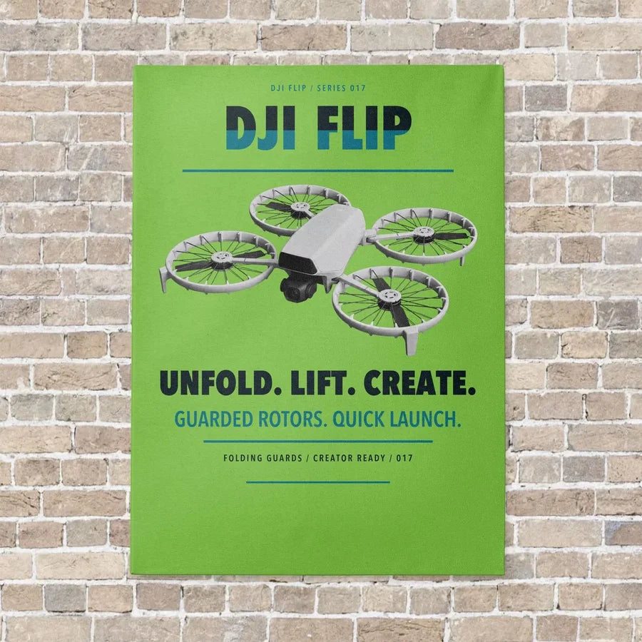 DJI Flip vertical canvas print - no frame - light green background