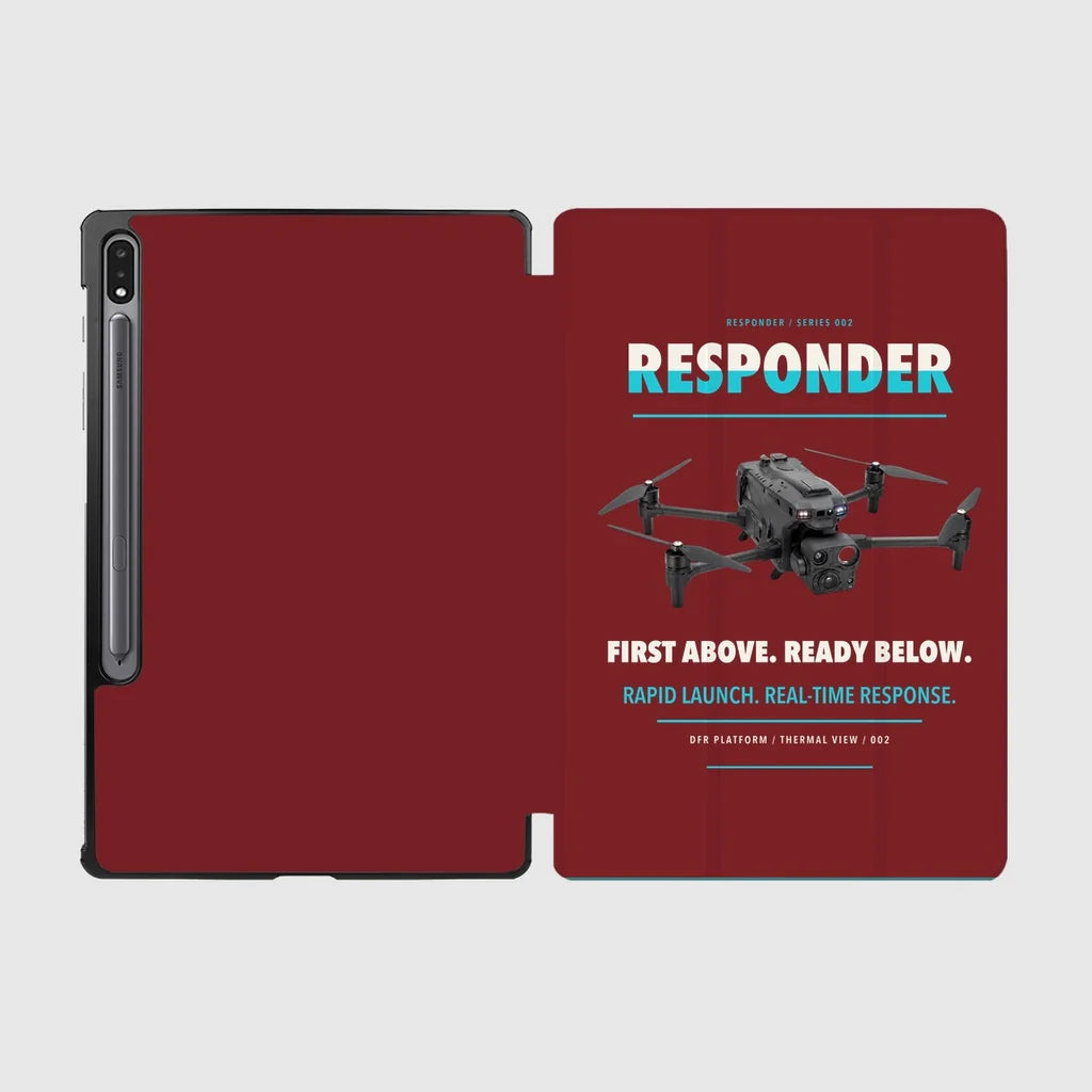 BRINC Responder design on dark red samsung tablet tablet case