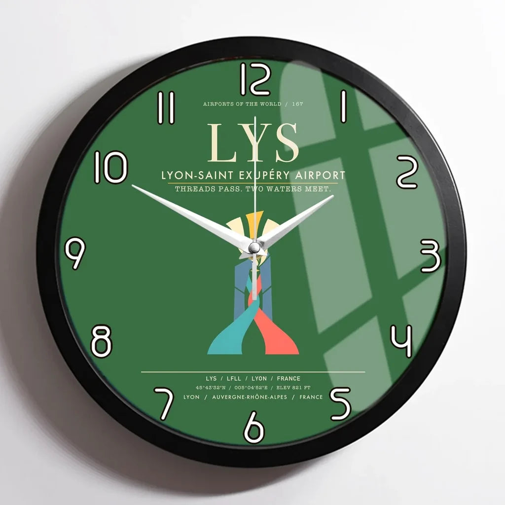 Lyon-Saint Exupery Airport LYS Wall-Clock Framed - Green