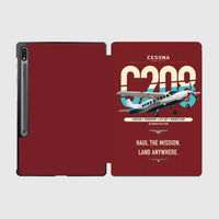 Thumbnail for Cessna 208 Caravan design on dark red samsung tablet tablet case