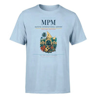Thumbnail for Maputo International Airport (MPM) T-Shirt single-side front print in Light Blue | maputo-international-airport-mpm-double-side-t-shirt