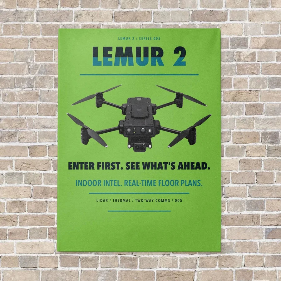 BRINC LEMUR 2 vertical canvas print - no frame - light green background