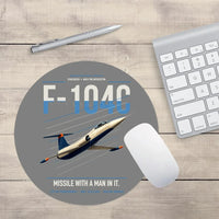 Thumbnail for F-104C Starfighter design on gray round mouse pad