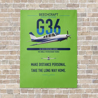 Thumbnail for Beechcraft Bonanza G36 vertical canvas print - no frame - light green background