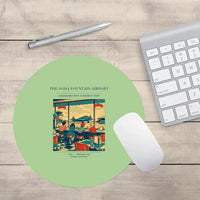 Thumbnail for VINTAGE G4247 - The Soda Fountain Airport - Designed Mouse Pads design on lightgreen round