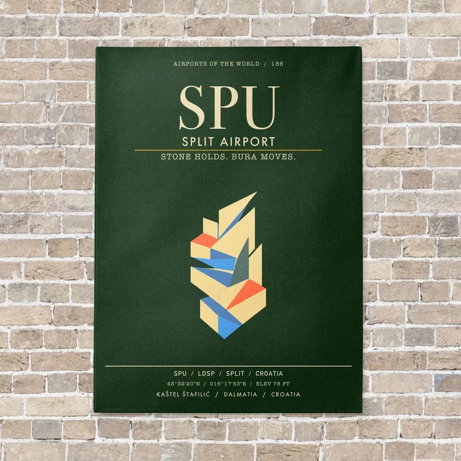 Split Airport SPU - Canvas Framed - Dark Green