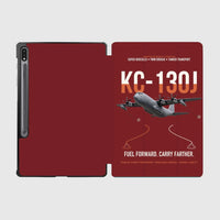 Thumbnail for KC-130J SUPER HERCULES design on dark red samsung tablet tablet case