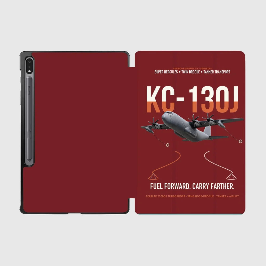KC-130J SUPER HERCULES design on dark red samsung tablet tablet case
