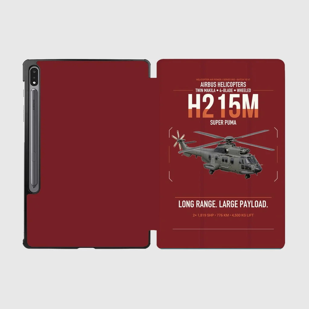 Airbus H215M design on dark red samsung tablet tablet case