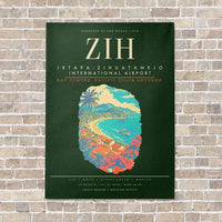 Thumbnail for Ixtapa-Zihuatanejo International Airport ZIH - Canvas Framed - Dark Green