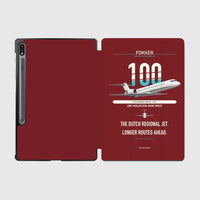 Thumbnail for Fokker 100 design on dark red samsung tablet tablet case