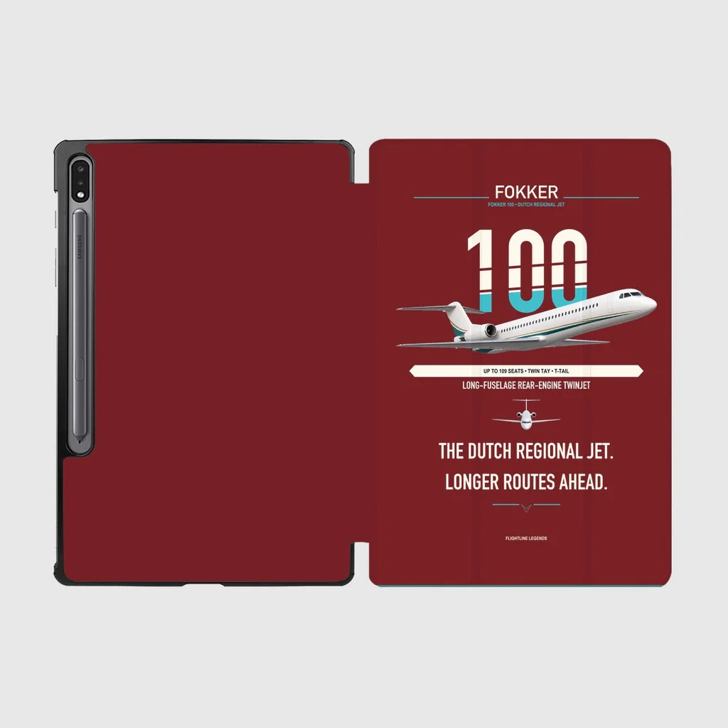 Fokker 100 design on dark red samsung tablet tablet case