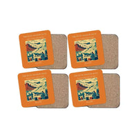 Thumbnail for The Dune Shadow Race - Designed Coasters design on orange 4-pieces-set