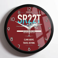 Thumbnail for Cirrus SR22T design on dark red framed wall clock