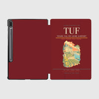 Thumbnail for Tours Val de Loire Airport (TUF) design on dark red samsung tablet tablet case