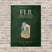 Thumbnail for Florence Airport FLR - Canvas Framed - Dark Green
