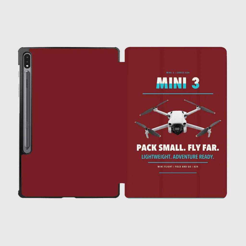 DJI Mini 3 design on dark red samsung tablet tablet case