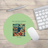 Thumbnail for VINTAGE G4233 - The Orchid Express - Designed Mouse Pads design on lightgreen round