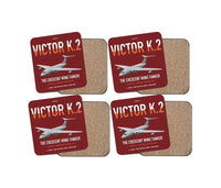 Thumbnail for Handley Page Victor K.2 design on dark red 4 pieces set coaster
