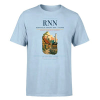 Thumbnail for Bornholm Airport (RNN) T-Shirt single-side front print in Light Blue | bornholm-airport-rnn-double-side-t-shirt
