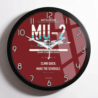 Thumbnail for Mitsubishi MU-2B-60 Marquise design on dark red framed wall clock
