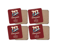 Thumbnail for Boeing 717-200 design on dark red 4 pieces set coaster