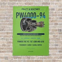 Thumbnail for PW4000-94 vertical canvas print - no frame - light green background