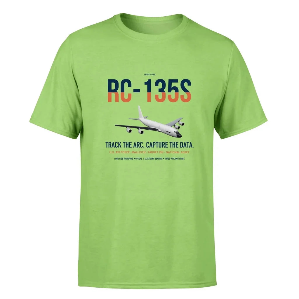 RC-135S Cobra Ball design on light green double-side t-shirt, single-side print