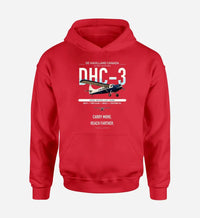 Thumbnail for DHC-3 Otter design on red double-side hoodie, single-side print