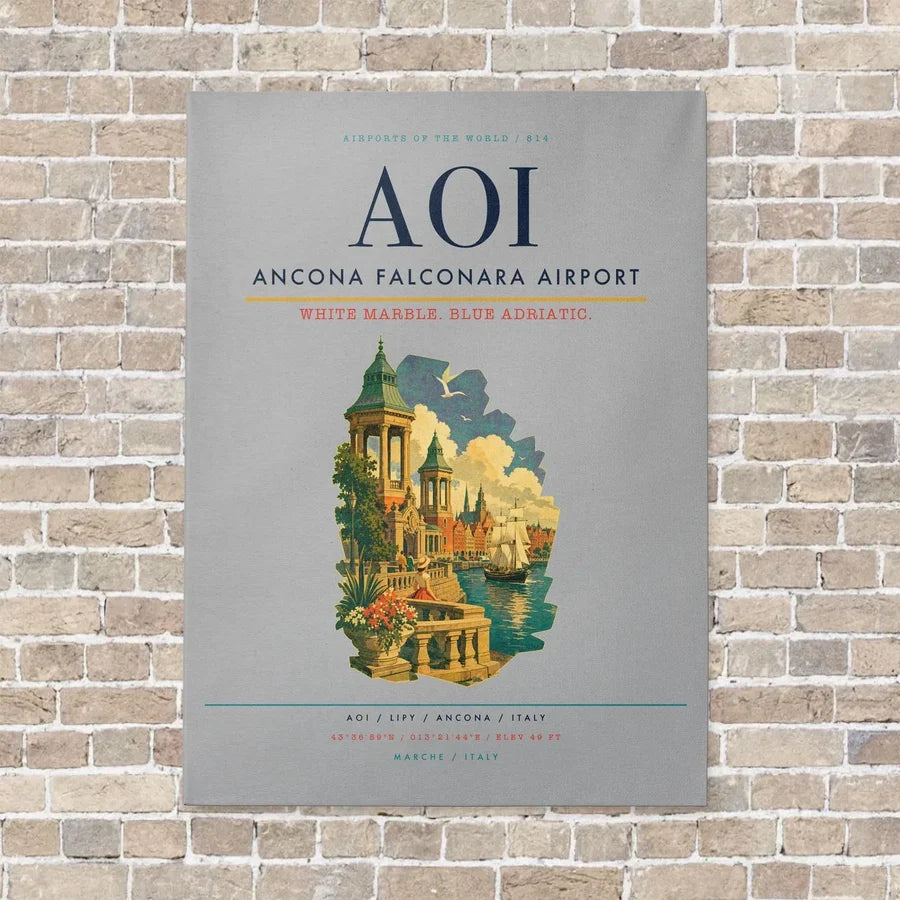 Ancona Falconara Airport AOI - Canvas No Frame - Light Gray