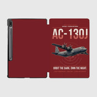 Thumbnail for AC-130J Ghostrider design on dark red samsung tablet tablet case