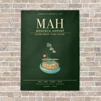 Thumbnail for Menorca Airport MAH - Canvas Framed - Dark Green