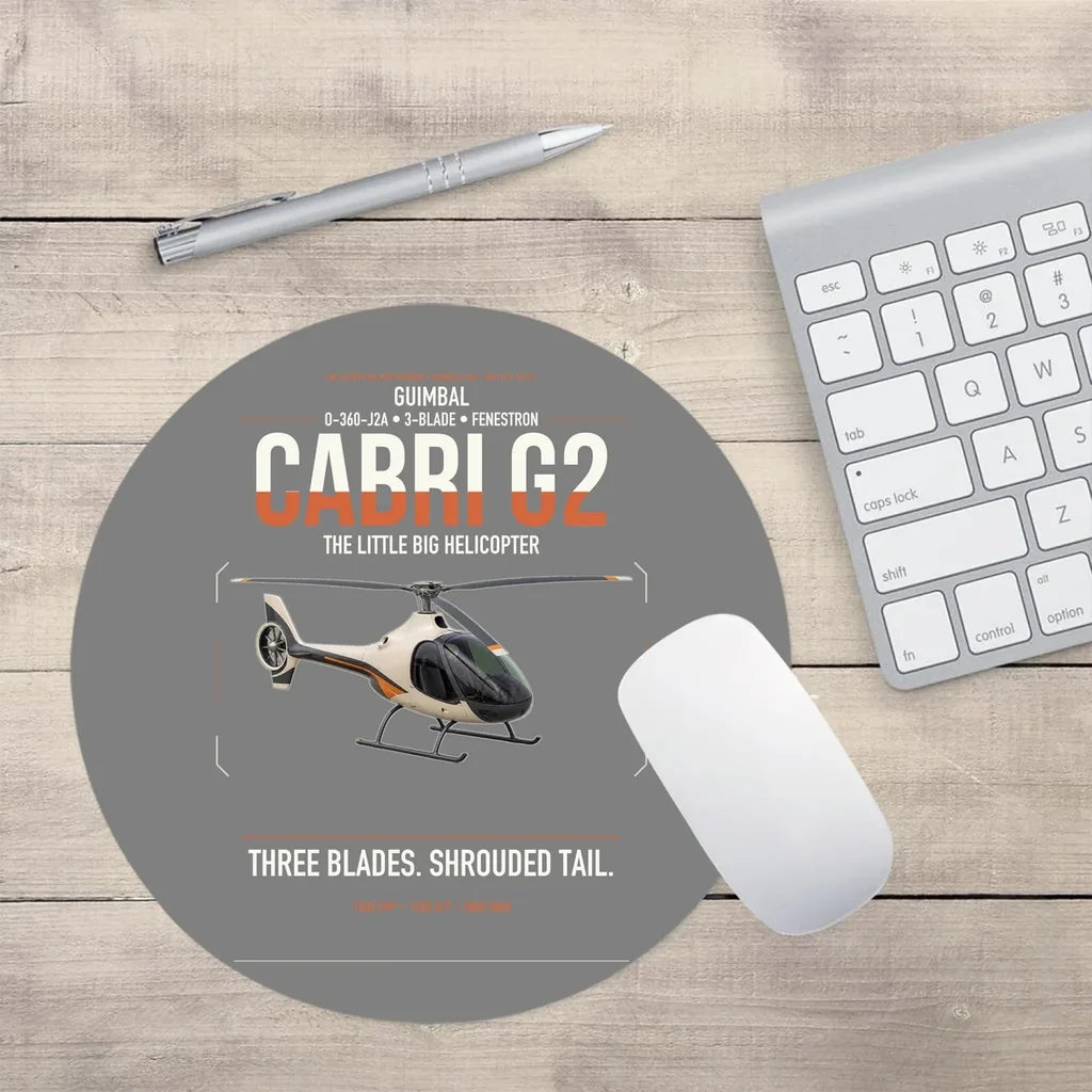 Guimbal Cabri G2 design on gray round mouse pad