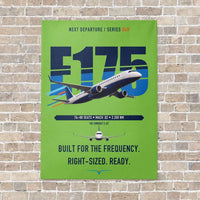 Thumbnail for Embraer E175 vertical canvas print - no frame - light green background
