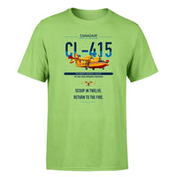 Thumbnail for Canadair CL-415 design on light green t-shirt, single-side print
